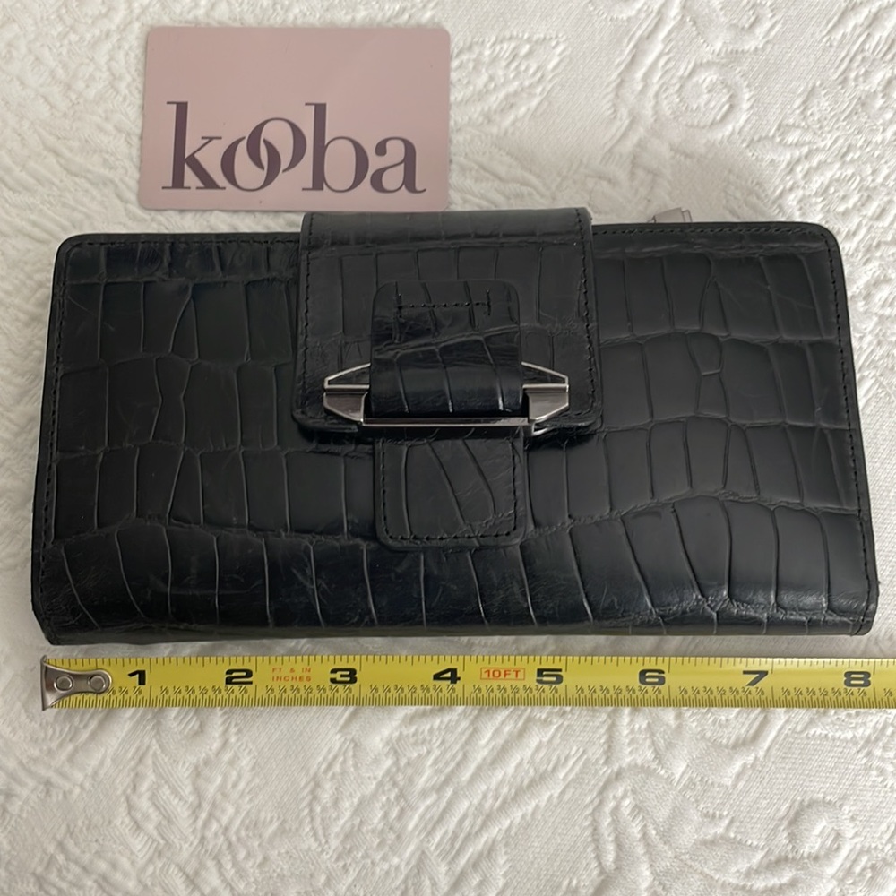 Authentic❤️ KOOBA❤️black🖤crocodile embossed women’s wallet!